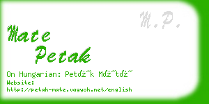 mate petak business card